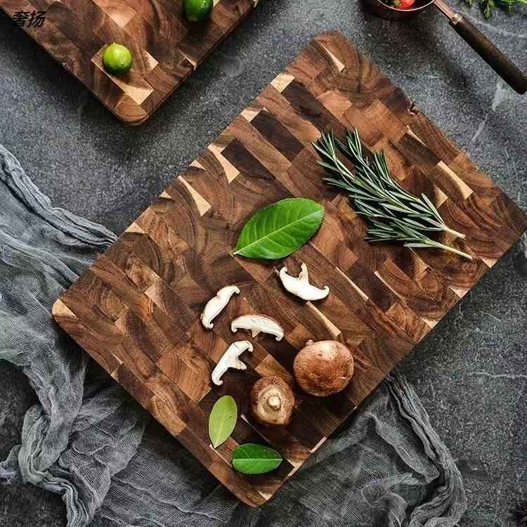 Solid Wood Cutting Board Acacia Mangium Chessboard Grid