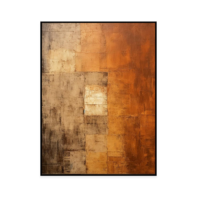 Orange Wabi Sabi Abstract Oil Painting On Canvas Minimalist Wall Art