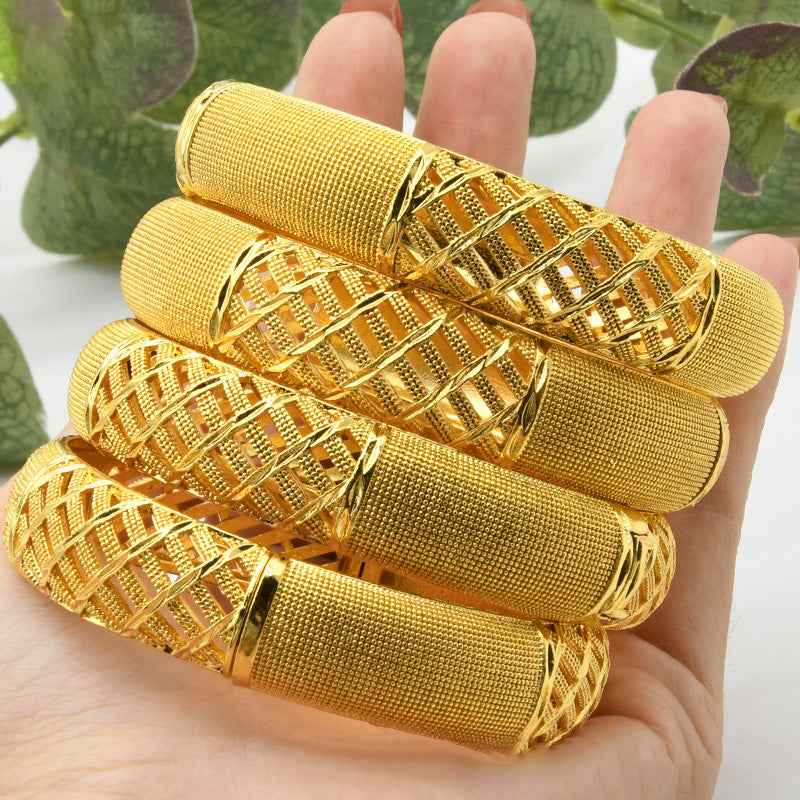 24K Gold Plated Women's Sand Gold Bracelet from India