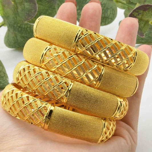 24K Gold Plated Women's Sand Gold Bracelet from India