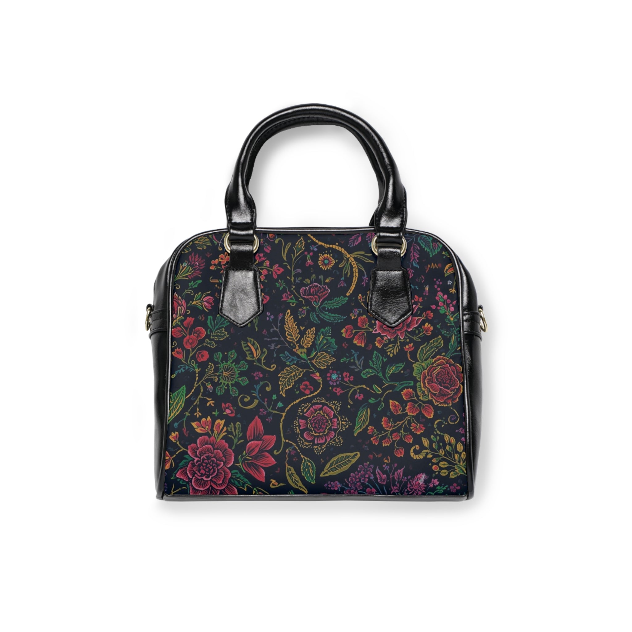 Stylish Floral Shoulder Handbag PU Leather Tote Purse - Rosetta Creative Boutique