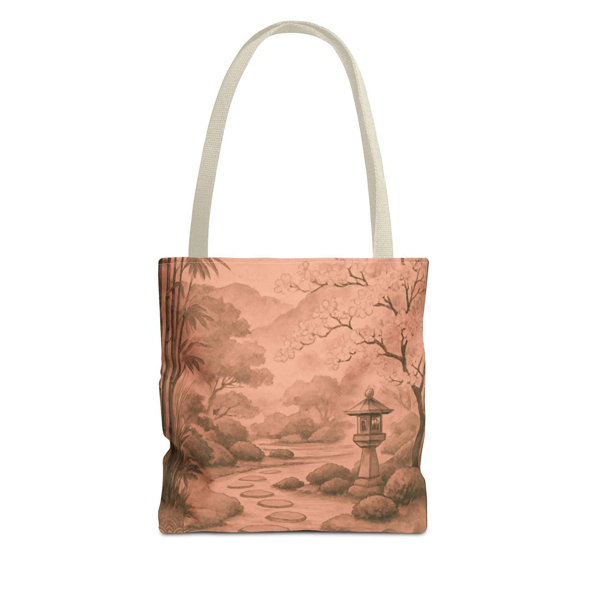 Serene Japanese Garden Tote Bag - Artistic AOP Design