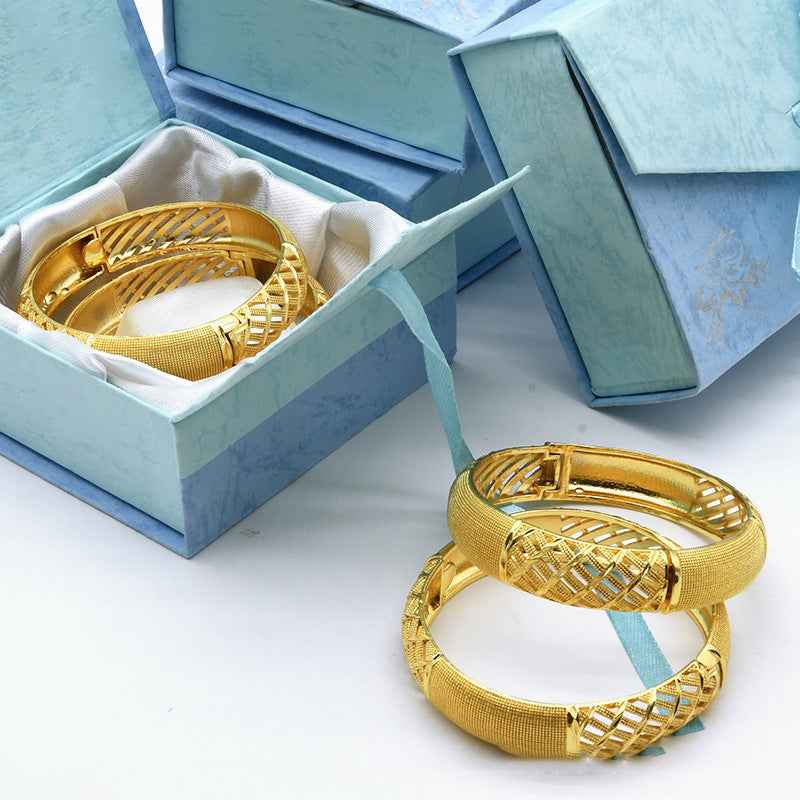 24K Gold Plated Women's Sand Gold Bracelet from India