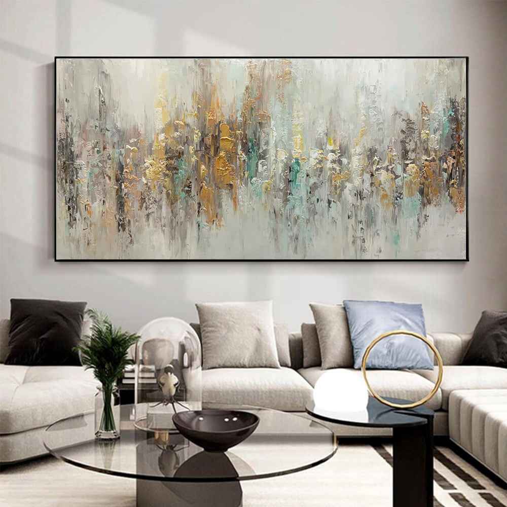 Handmade Abstract Oil Painting On Canvas Horizontal Wall Art