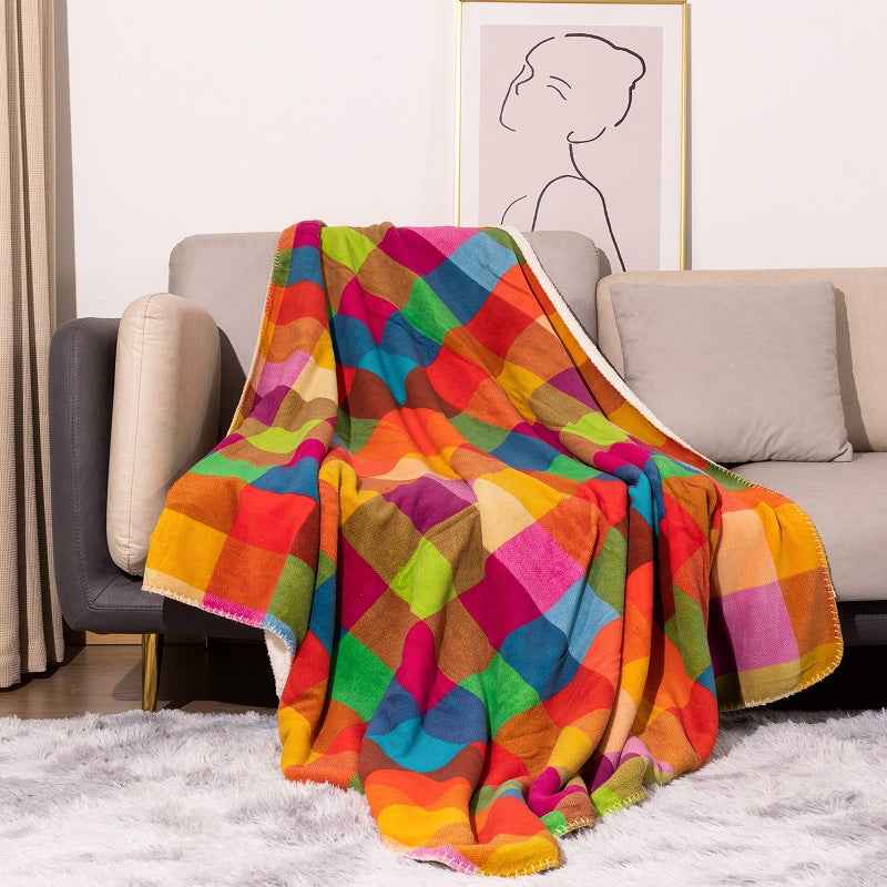 Coral Fleece Thickened Double Layer Berber Blanket For All Seasons