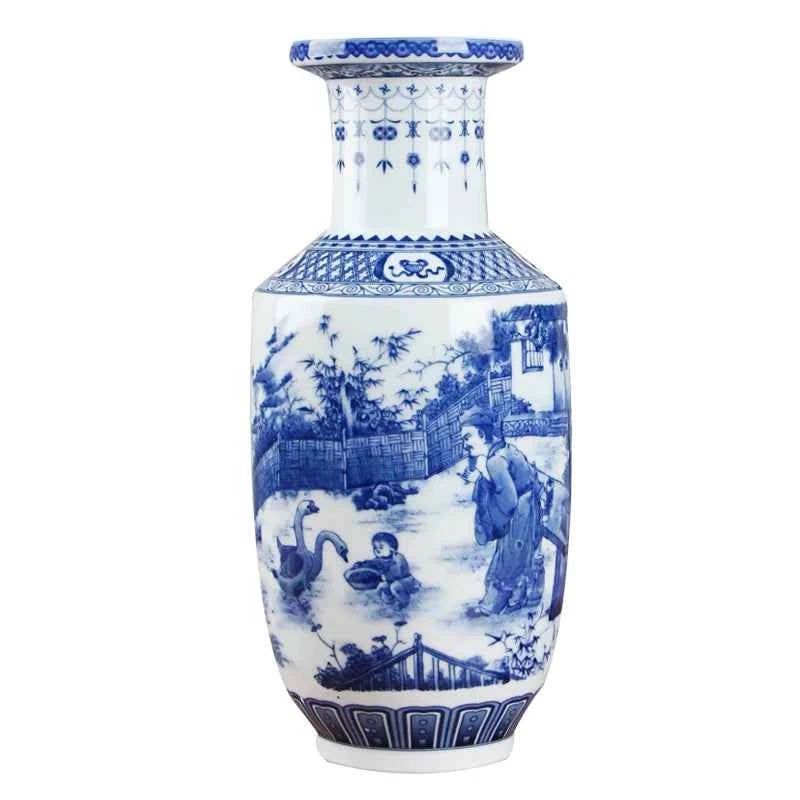 Classic Antique Chinese Blue and White Ceramic Vase