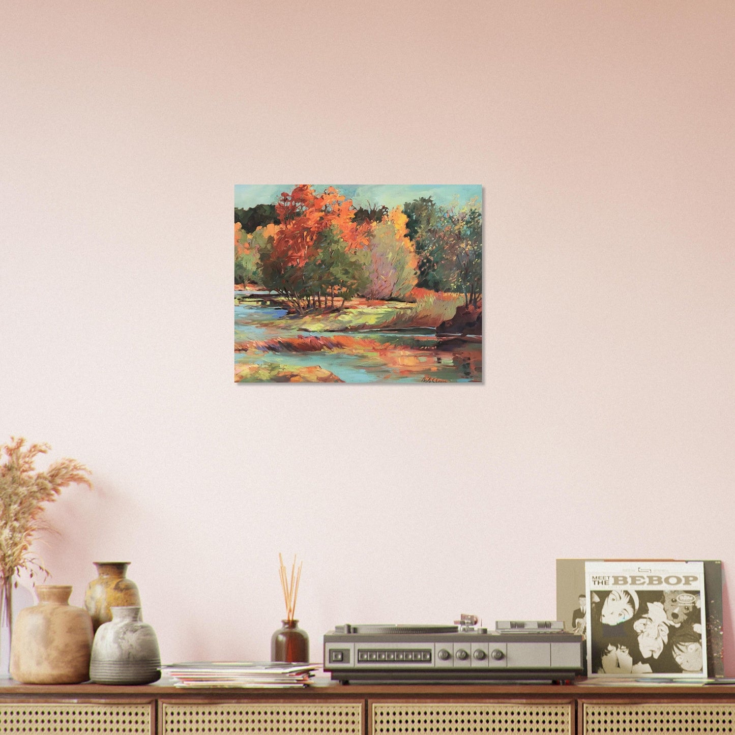 'Along the Illinois' Landscape I 16x20 Museum-Quality Matte Paper Poster | Original Artwork by American Artist Barbara Cleary (Fall Collection) - Rosetta Creative Boutique