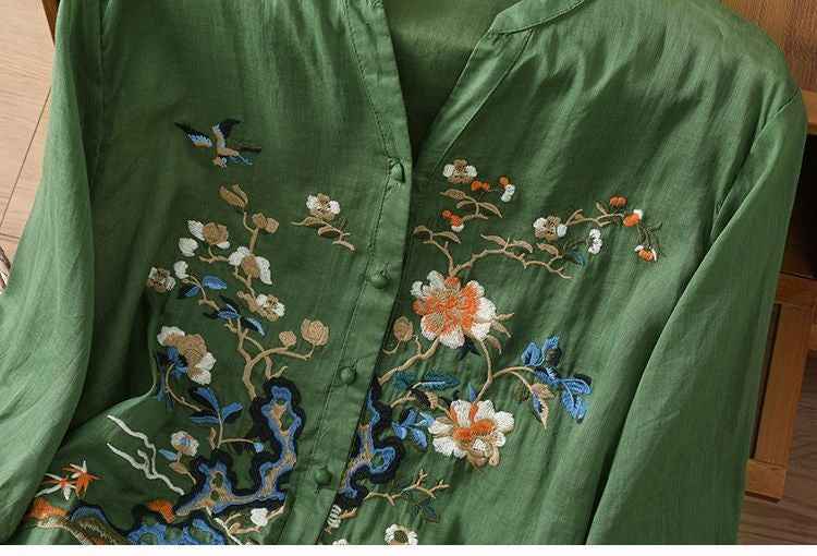 Artistic Cotton And Linen Top For Women Summer