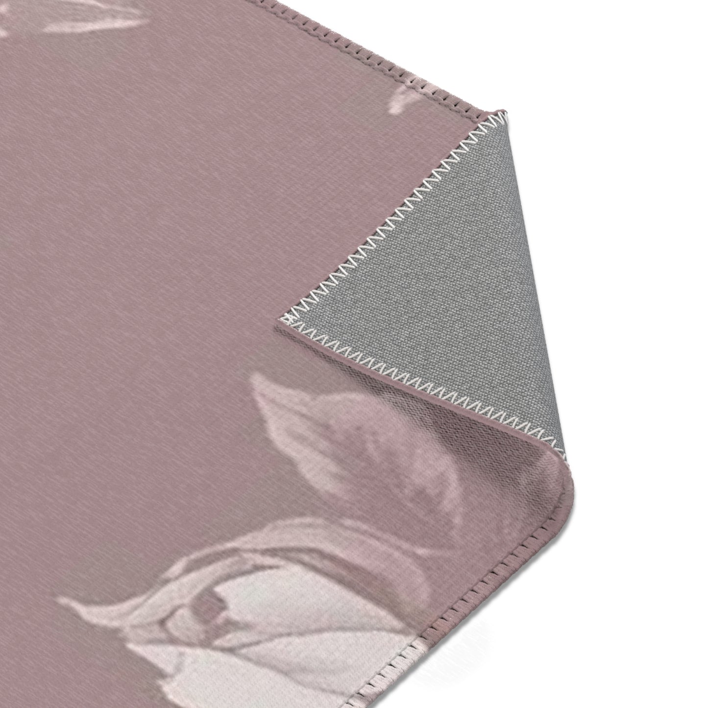 Vintage Floral Area Rug — Dusty Rose Floral Accent Rug