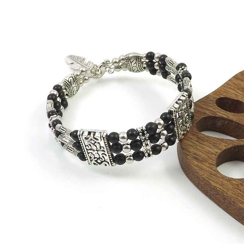 Vintage-style Bangle with Exotic Miao Silver Design