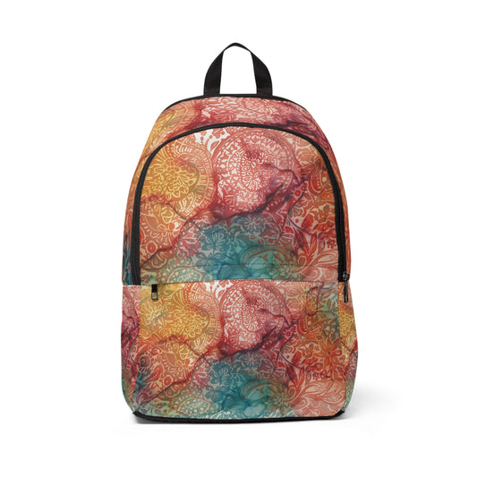 Colorful Waterproof Fabric Backpack by Rosetta Creative Boutique, Trendy Backpack, Boho Style Bag, School Backpack, Travel Backpack, Stylish Knapsack, Unique Bag for Teens