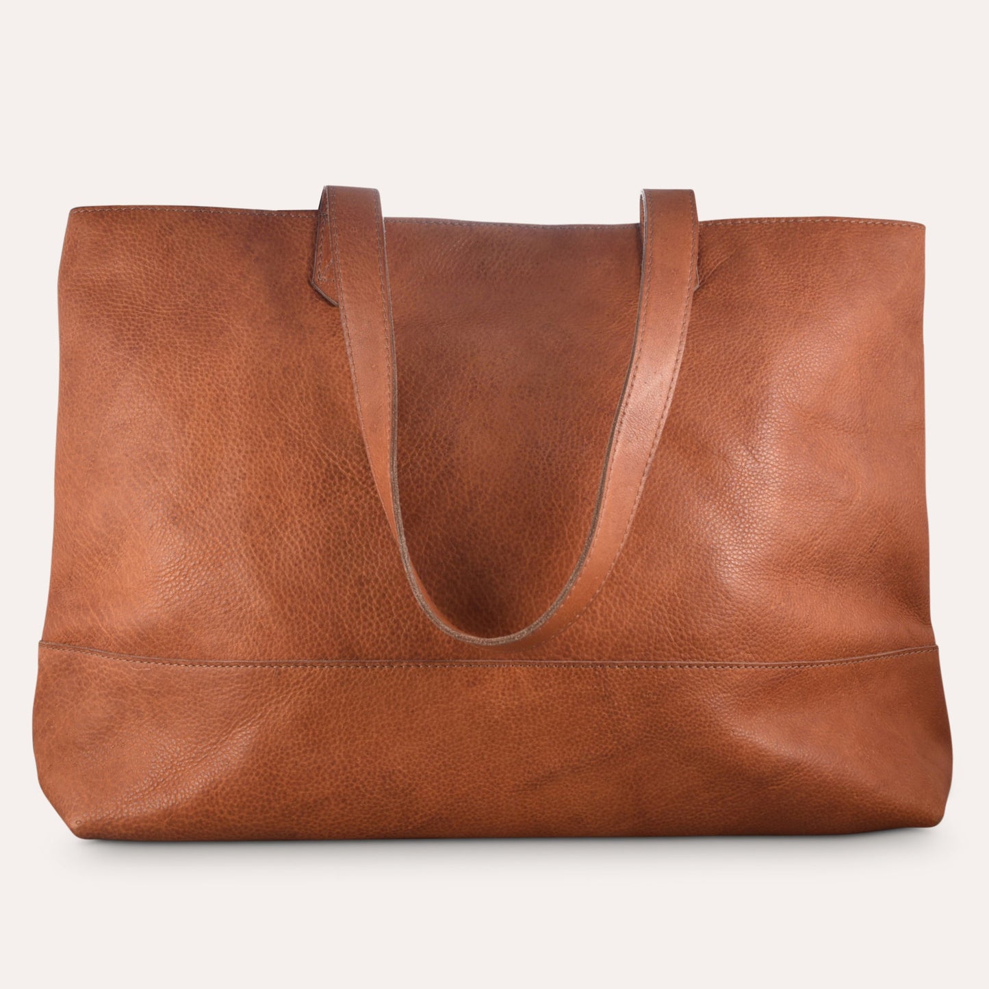 Classic Brown Leather Tote Bag With Magnetic Closure - Rosetta Creative Boutique