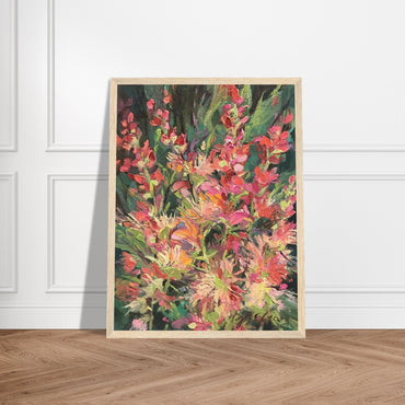 'Blossom Study' Floral I 12x16 Wooden Framed Art Print | Original Artwork by American Artist Barbara Cleary - Rosetta Creative Boutique