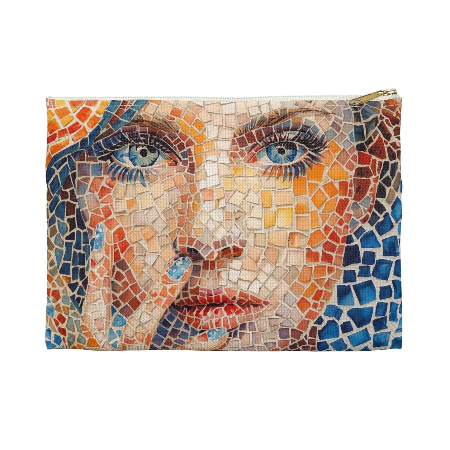 Mosaic Watercolor Accessory Pouch - Stylish Travel Organizer