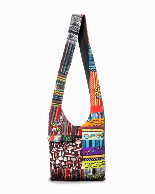 Kathmandu Patchwork Hobo Bag Handmade In Nepal Boho - Rosetta Creative Boutique