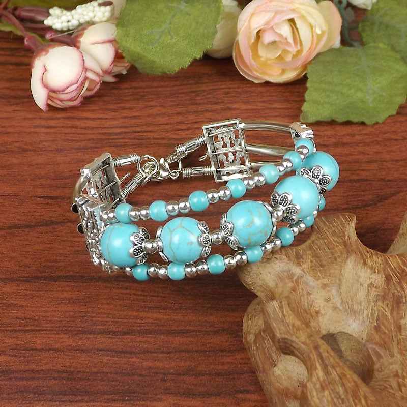 Vintage-style Bangle with Exotic Miao Silver Design