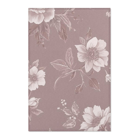 Vintage Floral Area Rug — Dusty Rose Floral Accent Rug
