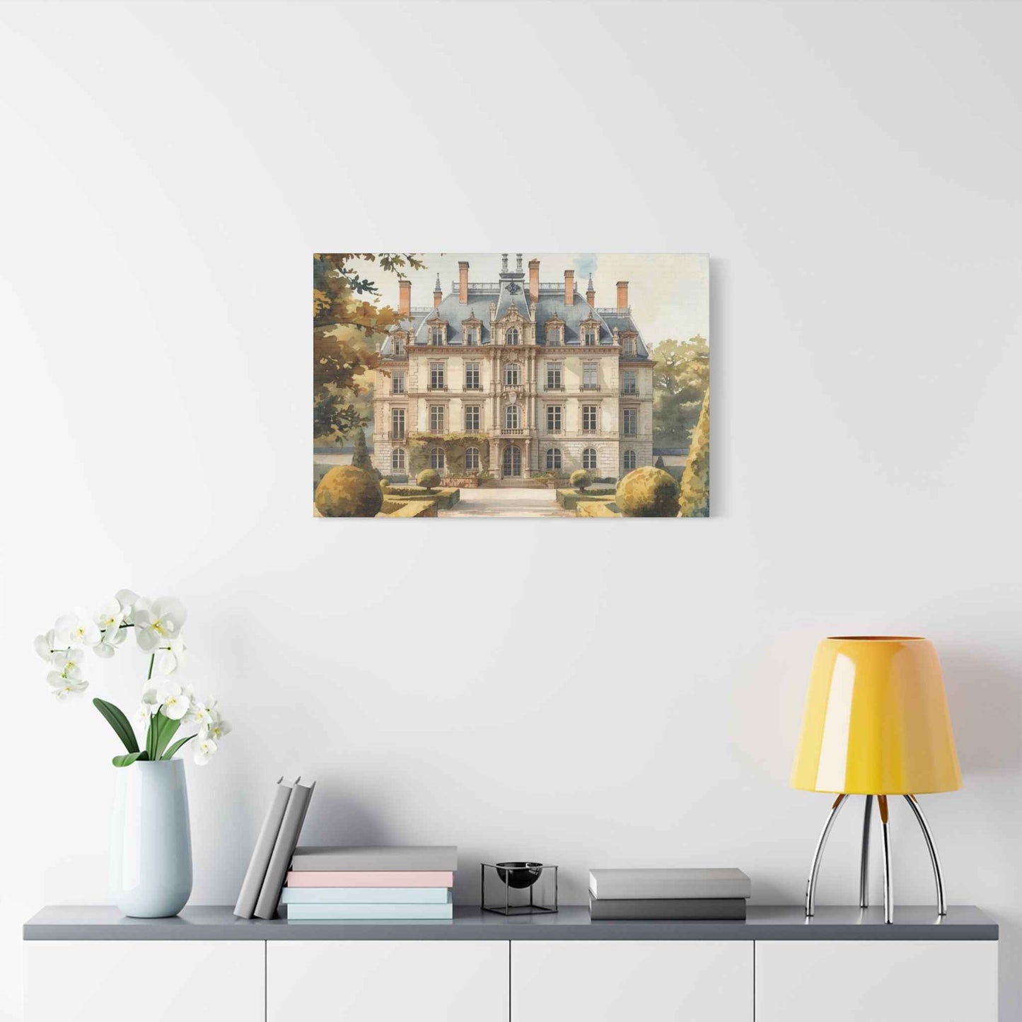Château Garden Satin Canvas Print — Stretched Wall Art