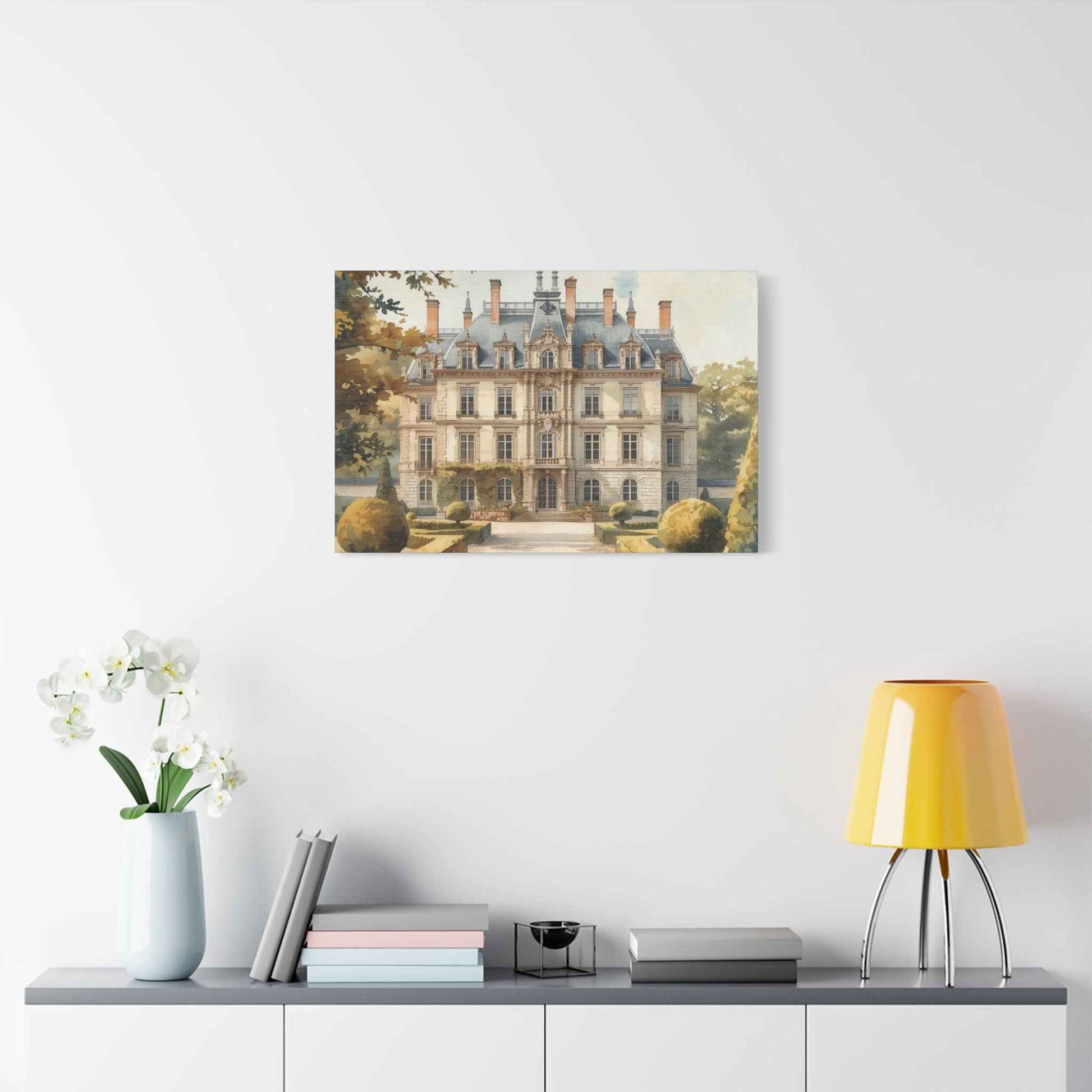 Château Garden Satin Canvas Print — Stretched Wall Art