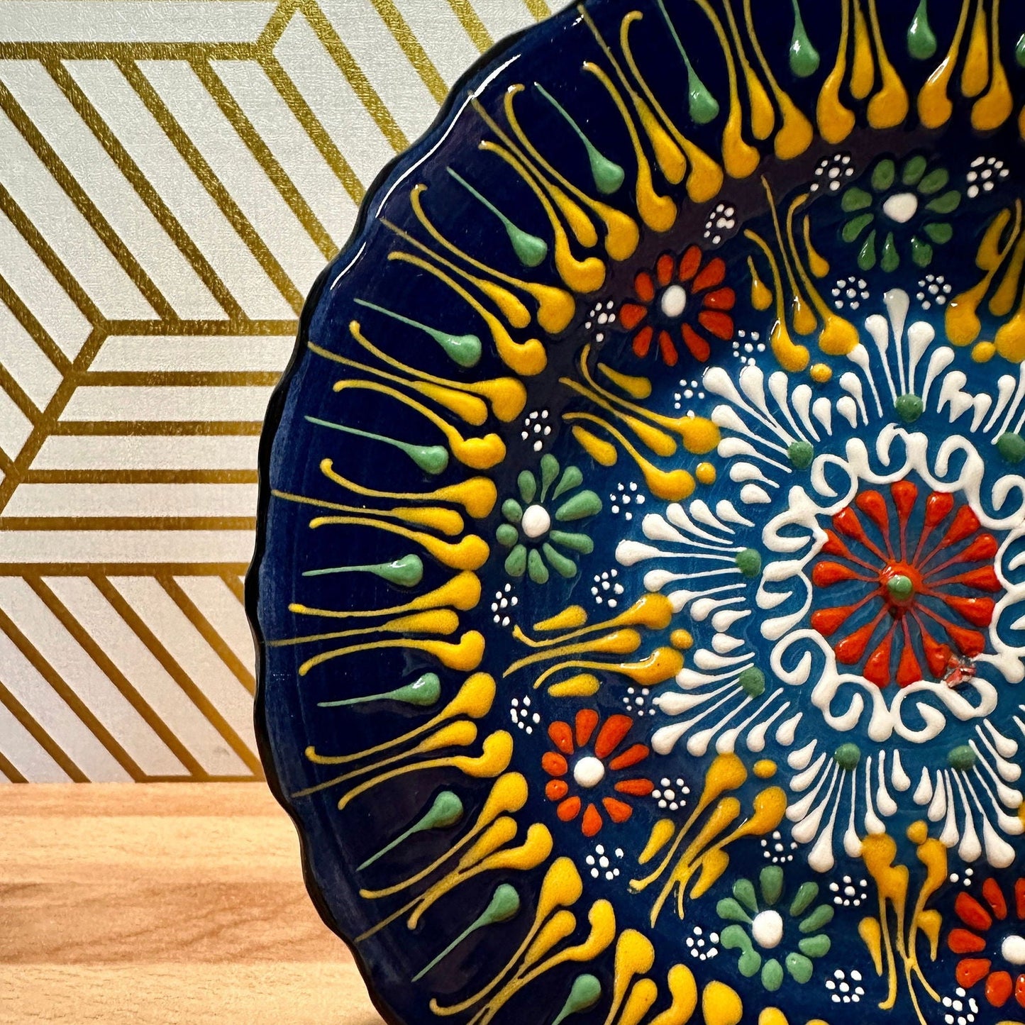 Turkish Ceramic Hand Painted Plate 7 Inch Tulip Floral Wall - Rosetta Creative Boutique