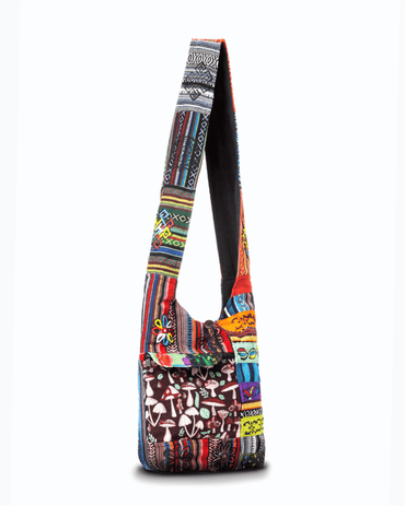 Kathmandu Patchwork Hobo Bag Handmade In Nepal Boho - Rosetta Creative Boutique