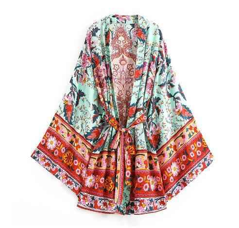 Bohemian Short Waist Belt Totem Kimono Female