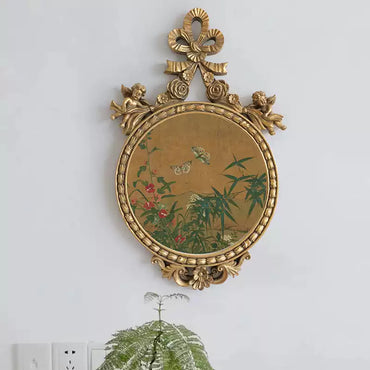 French Chinese Fusion Wall Art Bamboo Butterfly Gold Frame - Rosetta Creative Boutique