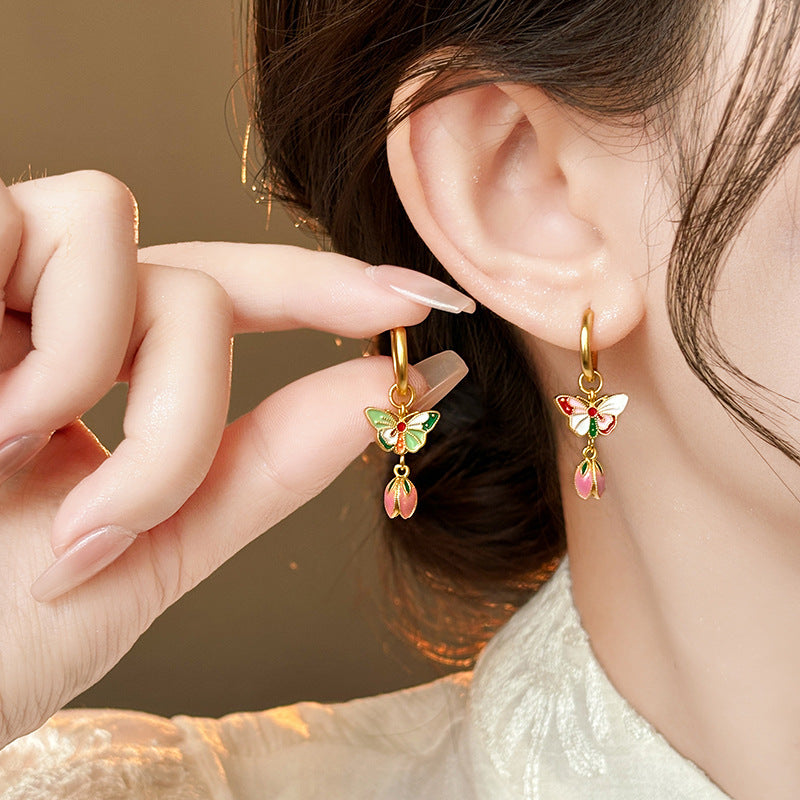 Butterfly Earrings Women's Retro Ornament