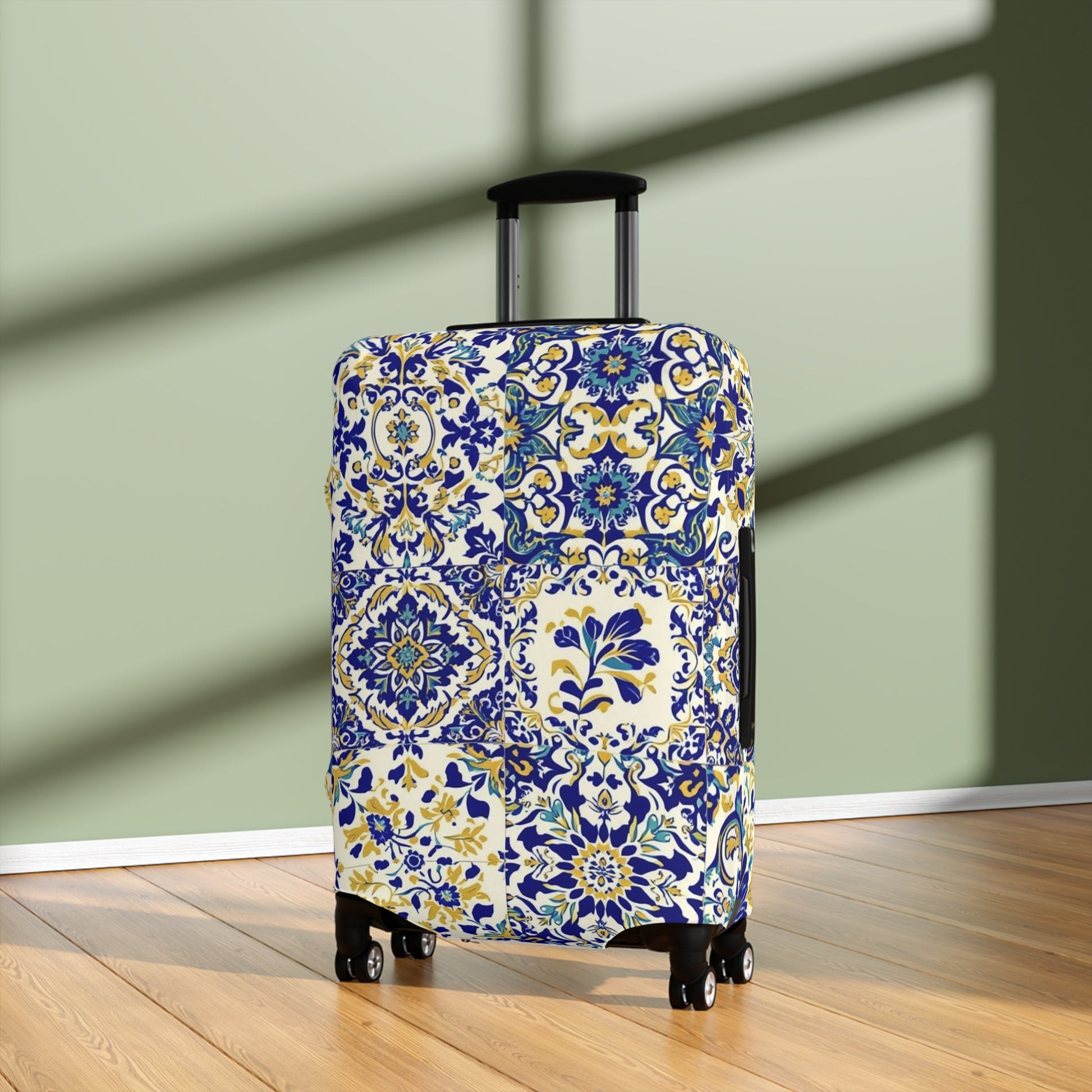 Luggage Cover Travel Accessory Floral Sicilian Design - Rosetta Creative Boutique