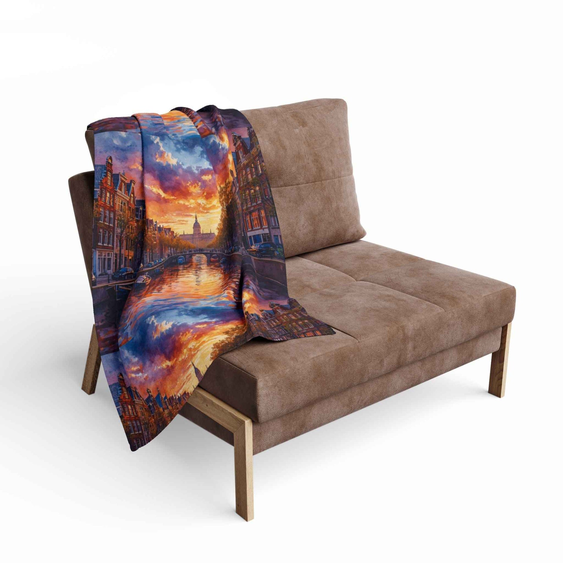 Reflections of Amsterdam Sunset Arctic Fleece Blanket