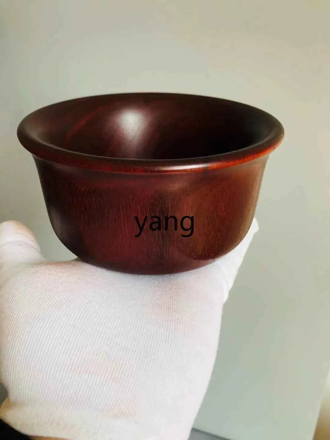 Red Sandalwood “Gold Rice” Bowl – Solid Wood Handicraft Ornament
