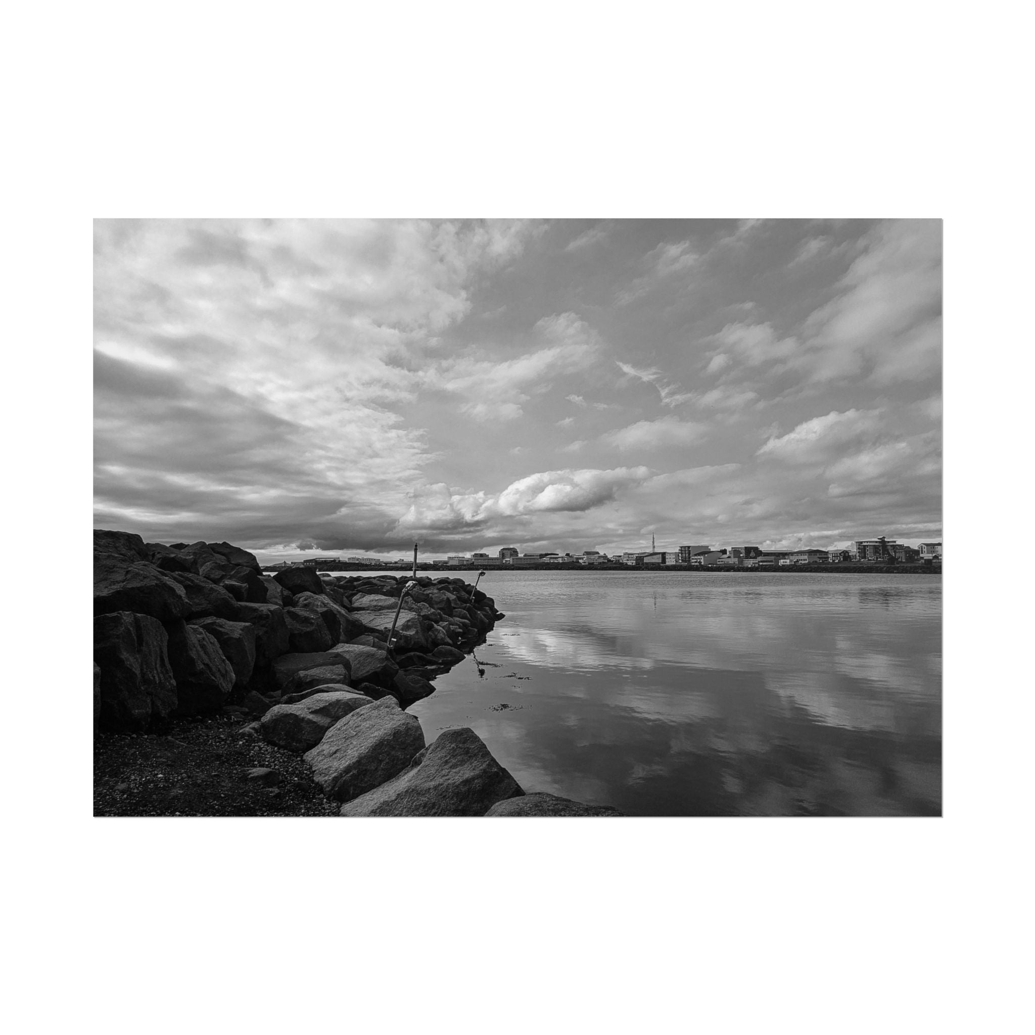 Iceland Black and White Landscape Rolled Poster by Rosetta Creative Boutique, Minimalist Wall Art, Home Decor, Nature Photography, Aesthetic Gift, Modern Room Decor - Rosetta Creative Boutique