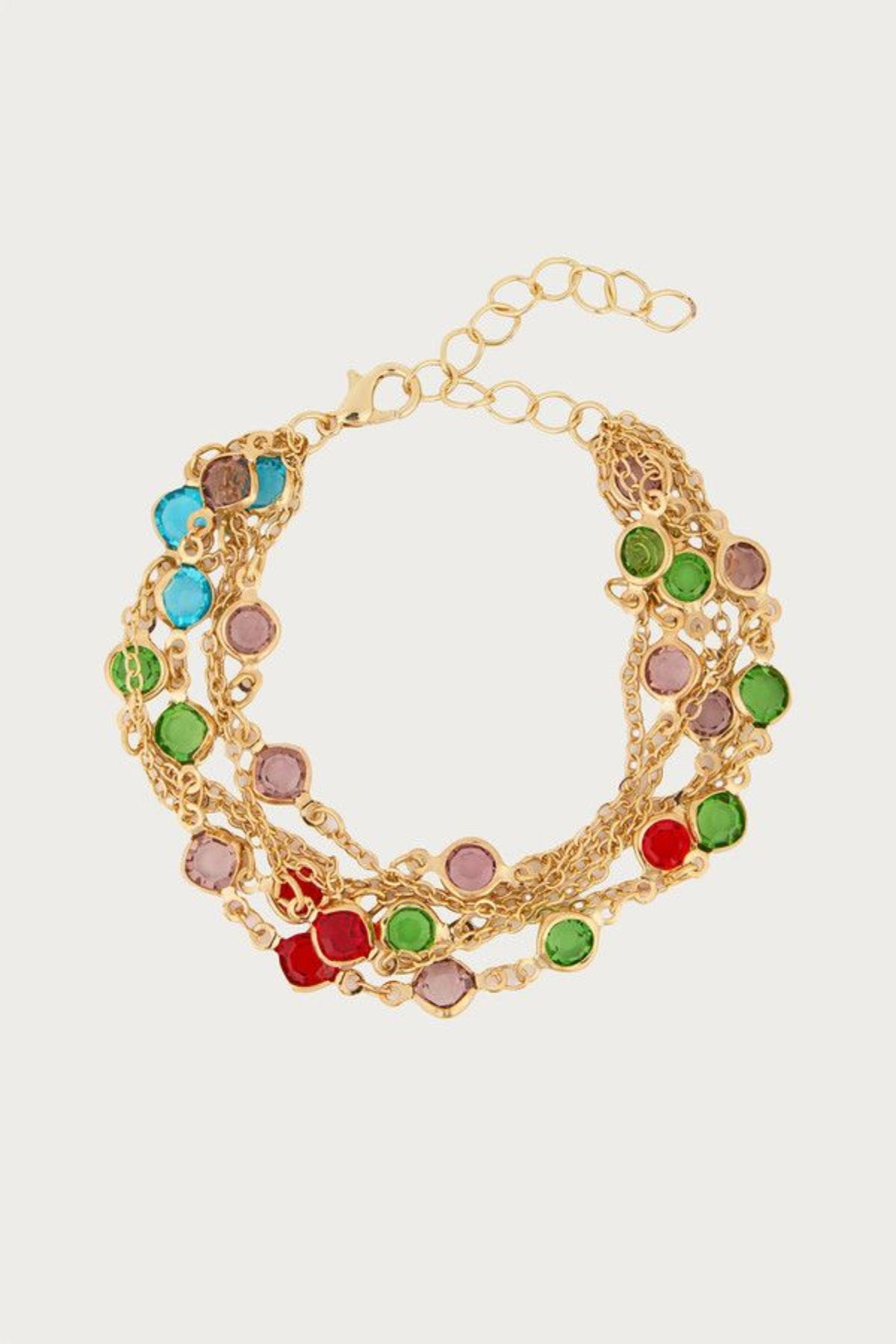 SAACHI Glass Multi‑Layer Bracelet – Adjustable Colorful Beaded Stack