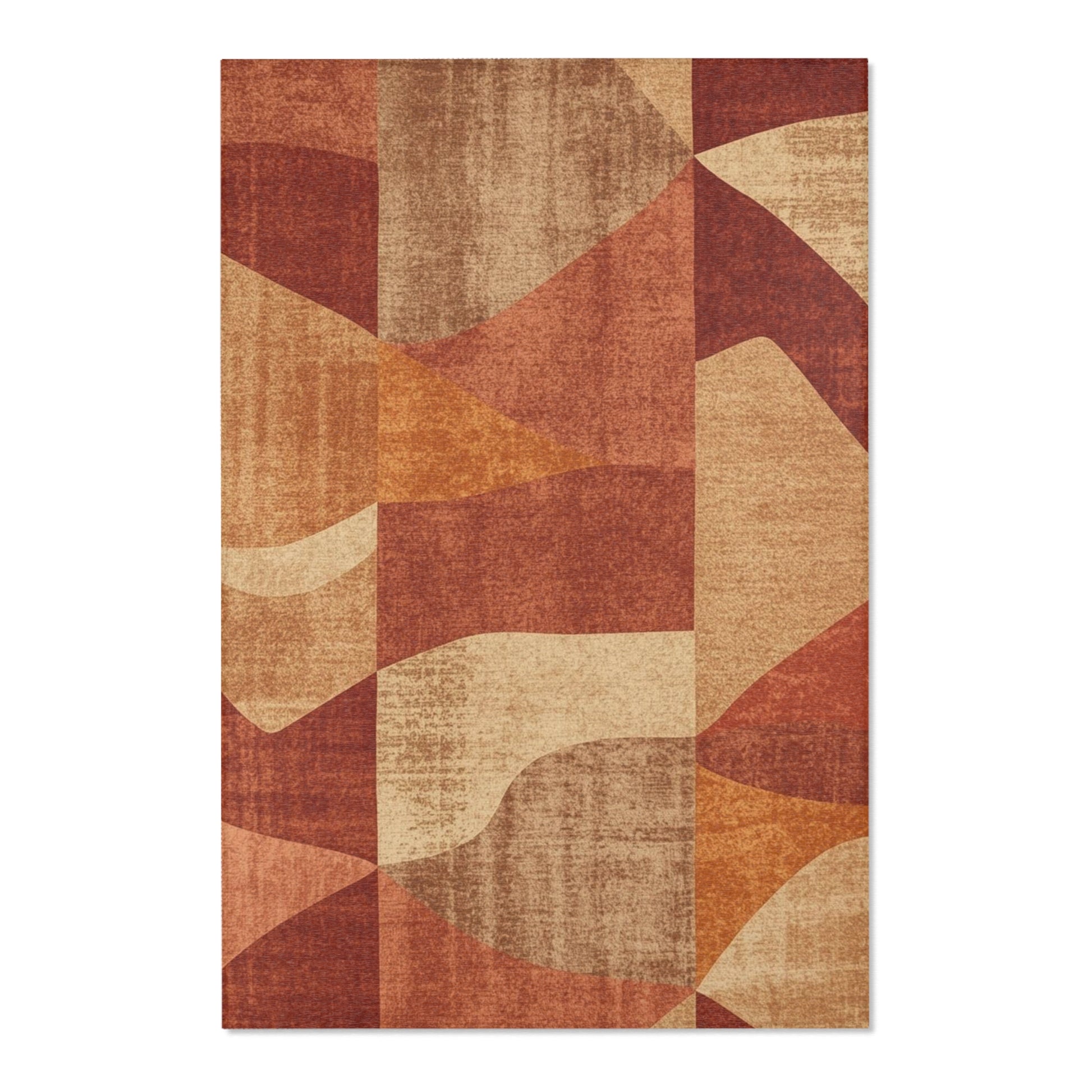 Boho Chic Area Rug Warm Textured Home Decor Living Room - Rosetta Creative Boutique