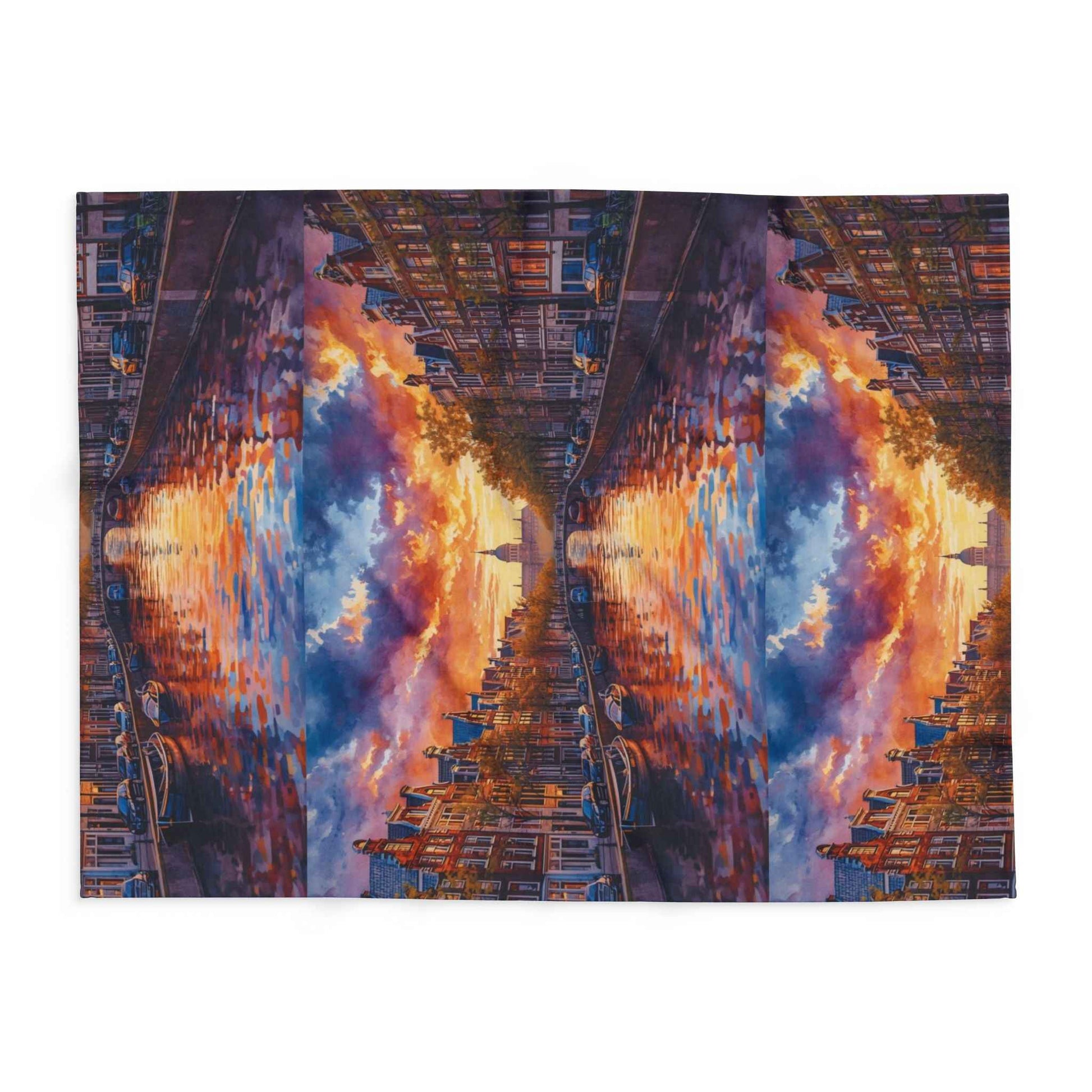 Reflections of Amsterdam Sunset Arctic Fleece Blanket