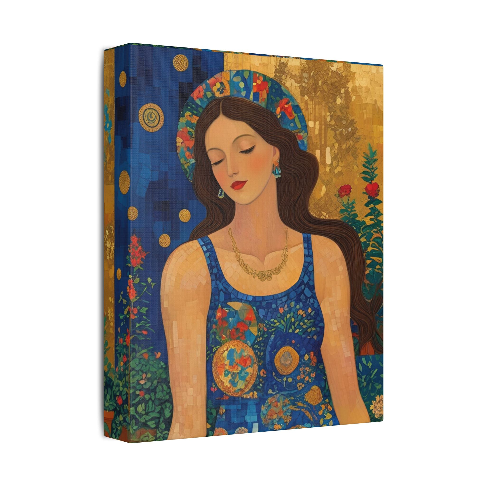 Klimt Floral Canvas Art - Colorful Floral Wall Decor Inspired by Klimt - Rosetta Creative Boutique