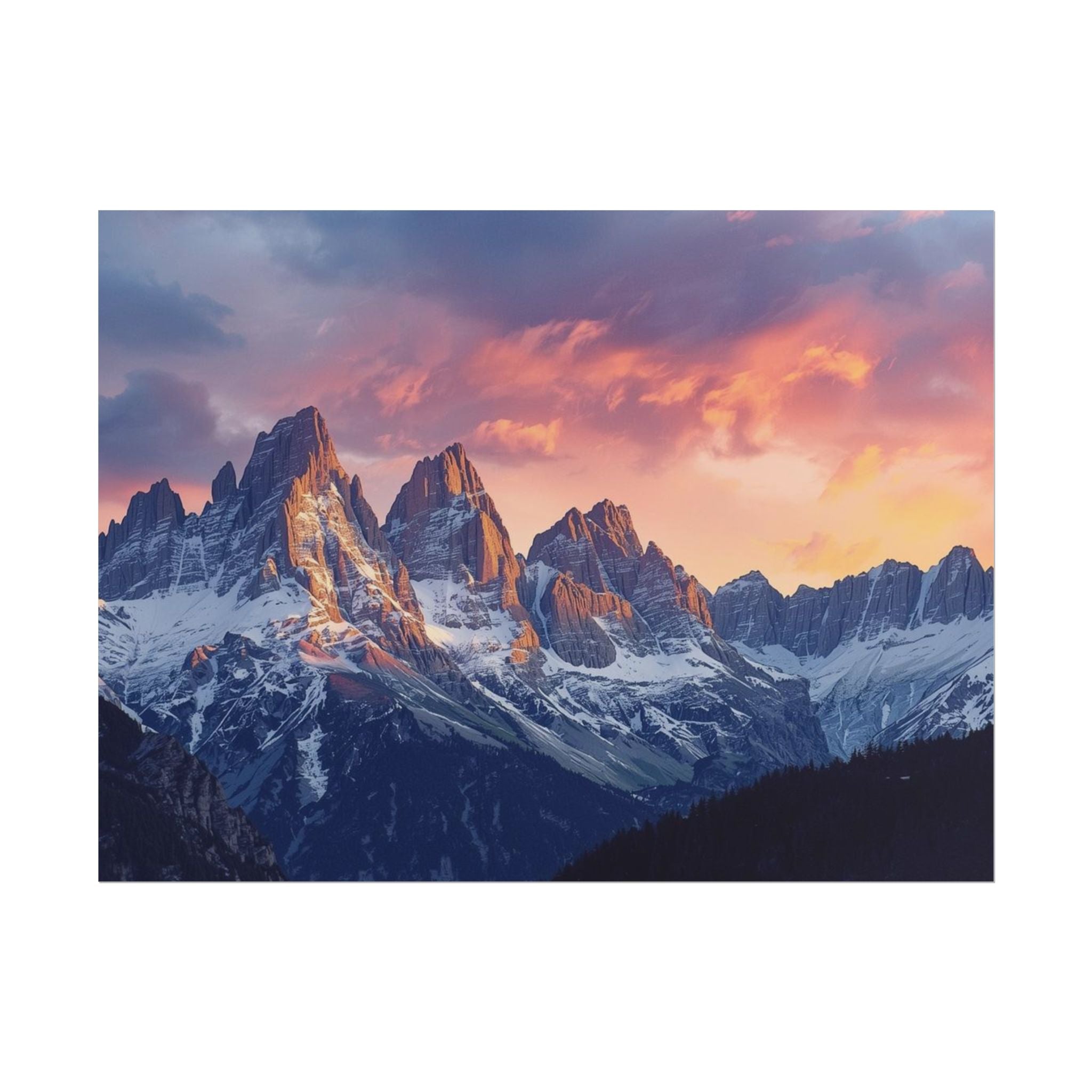 Dolomite Mountain Landscape Rolled Poster, Wall Art Print, Home Decor, Nature Artwork, Gift for Nature Lovers - Rosetta Creative Boutique
