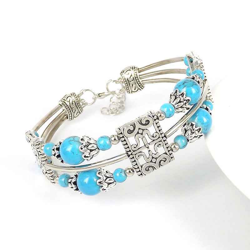 Vintage-style Bangle with Exotic Miao Silver Design