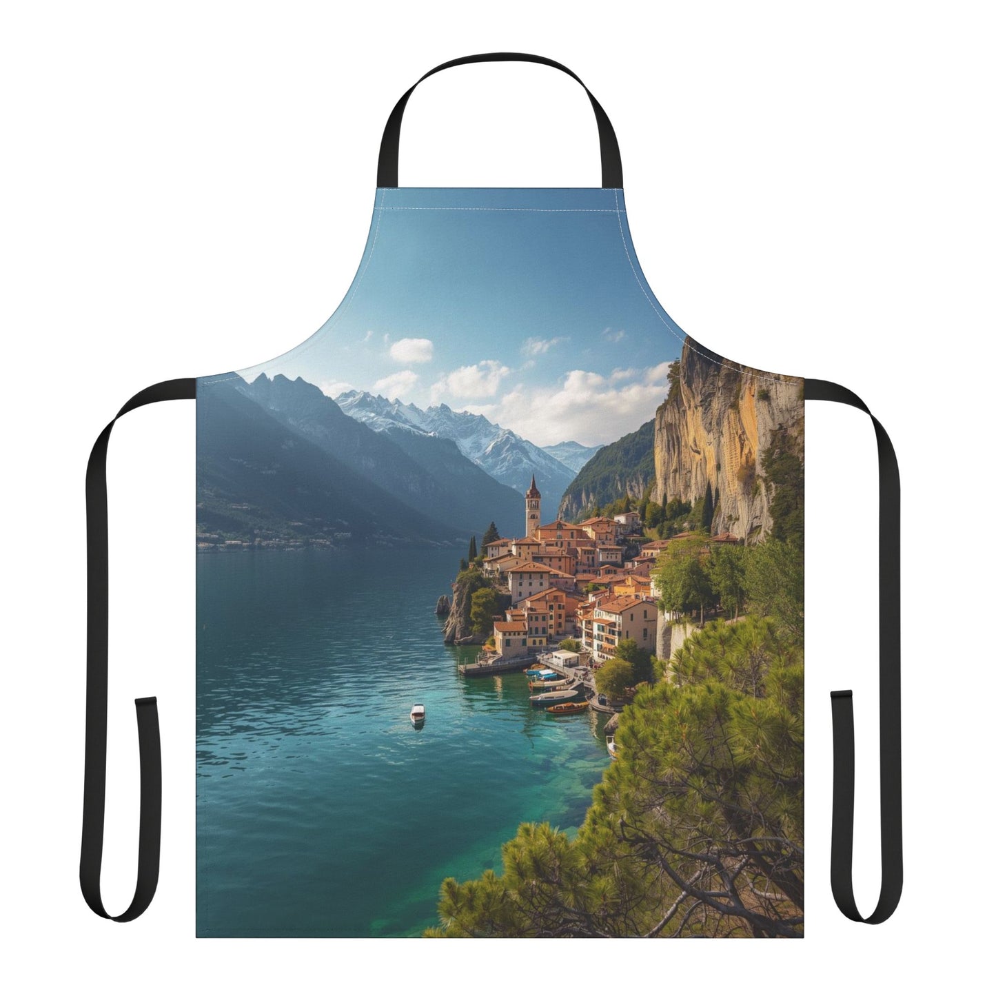 Scenic Italian Lake Apron with 5-Color Straps, Kitchen Gift for Chefs, Cooking Apron, Unique Gift for Foodies, Summer BBQ Essential, [...]
