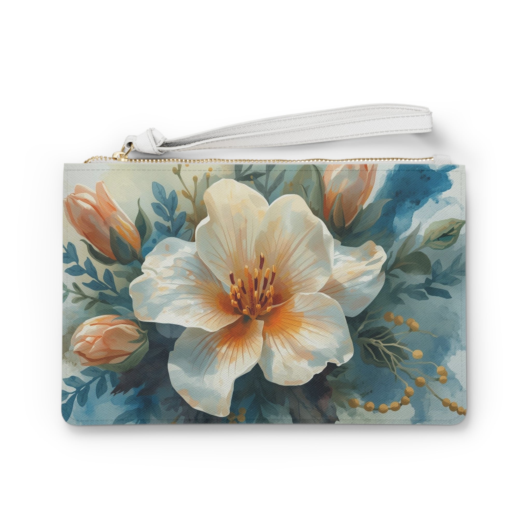 Floral Clutch Bag Elegant Makeup Pouch Wedding Gift - Rosetta Creative Boutique