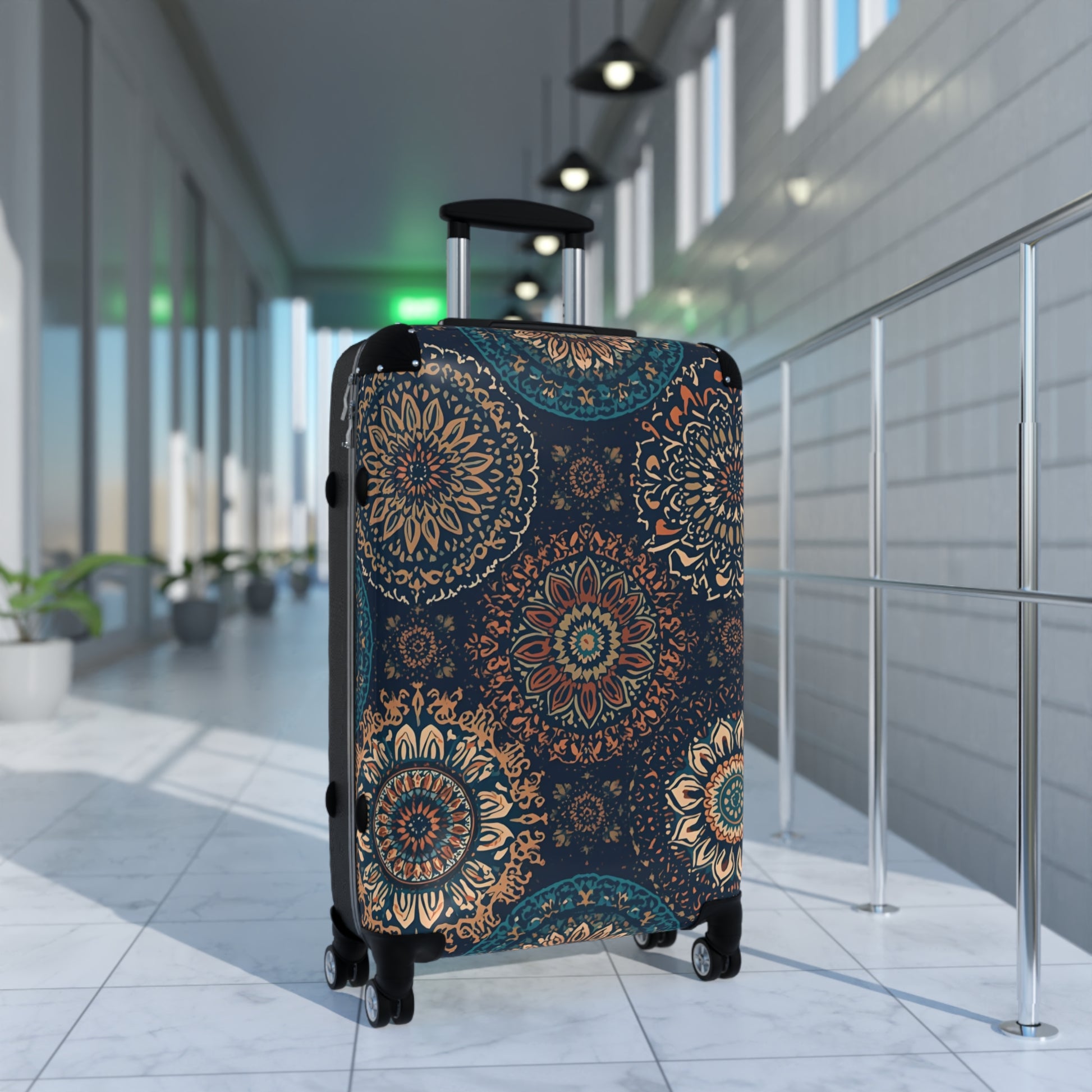 Boho Travel Suitcase Rosetta Creative Mandala Carry On - Rosetta Creative Boutique