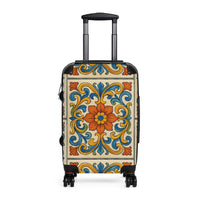 Colorful Italian Ceramics Floral Suitcase Travel Luggage by Rosetta Creative Boutique - Rosetta Creative Boutique
