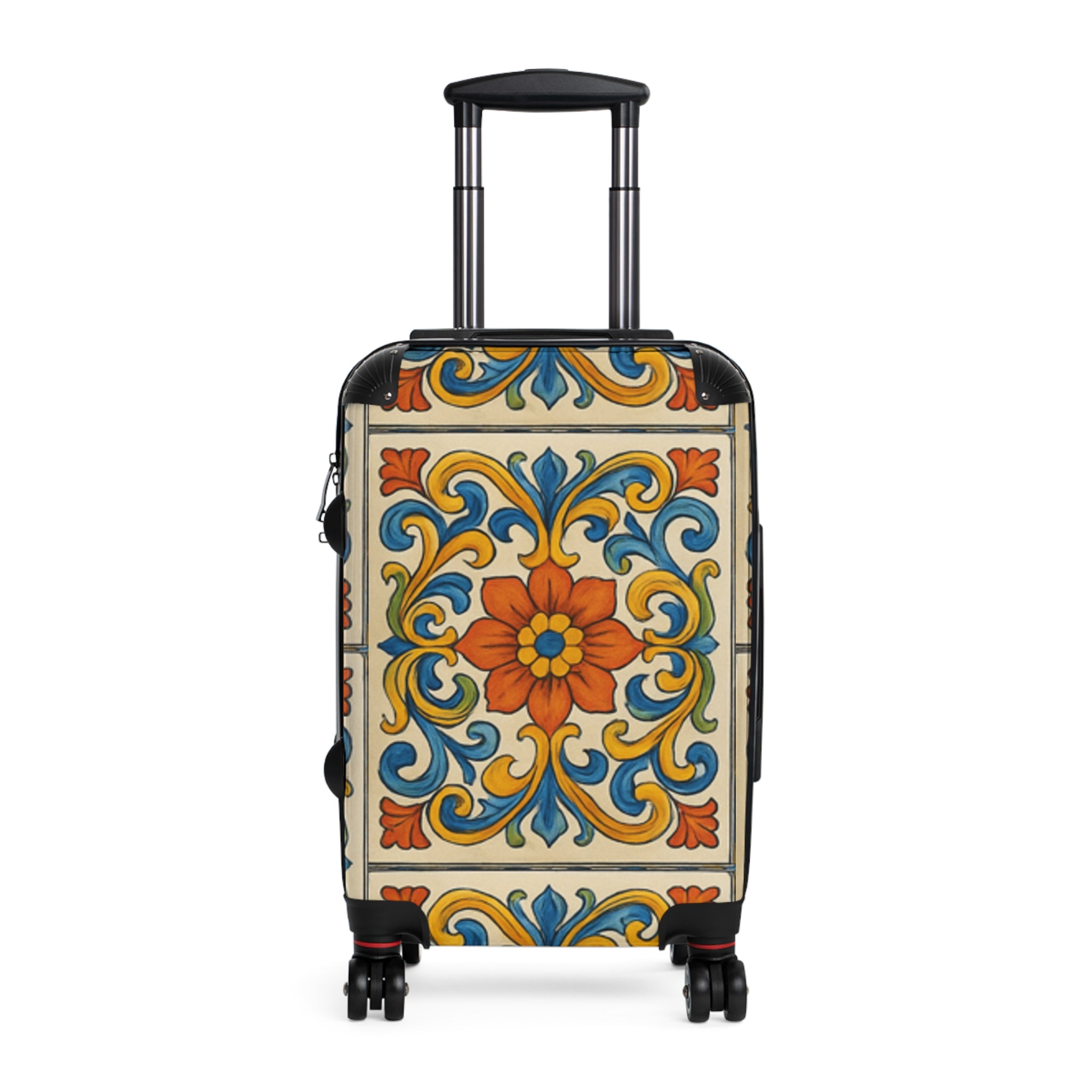 Colorful Italian Ceramics Floral Suitcase Travel Luggage by Rosetta Creative Boutique - Rosetta Creative Boutique