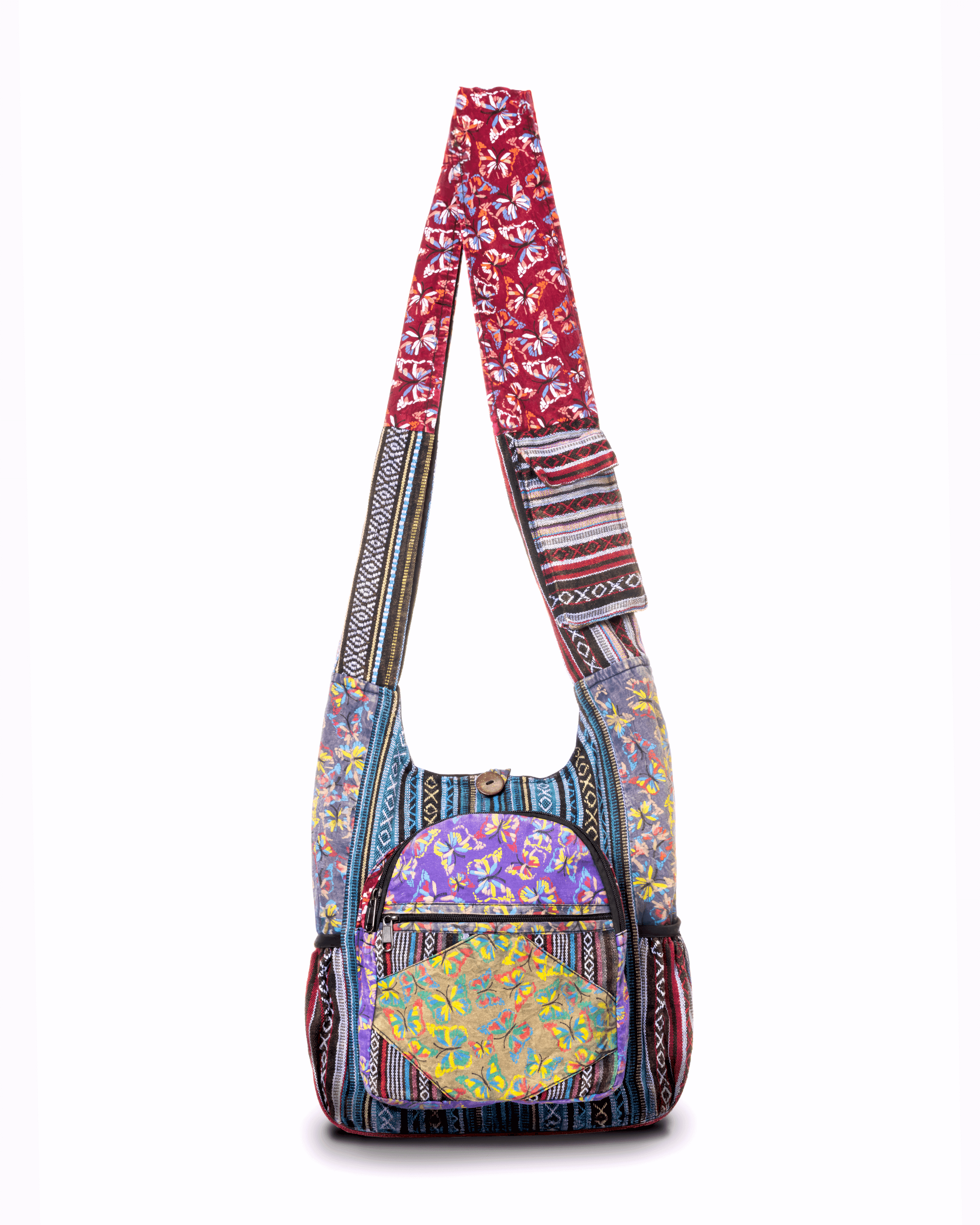 Kathmandu Collection Butterfly Design Hobo Bag Cotton - Rosetta Creative Boutique