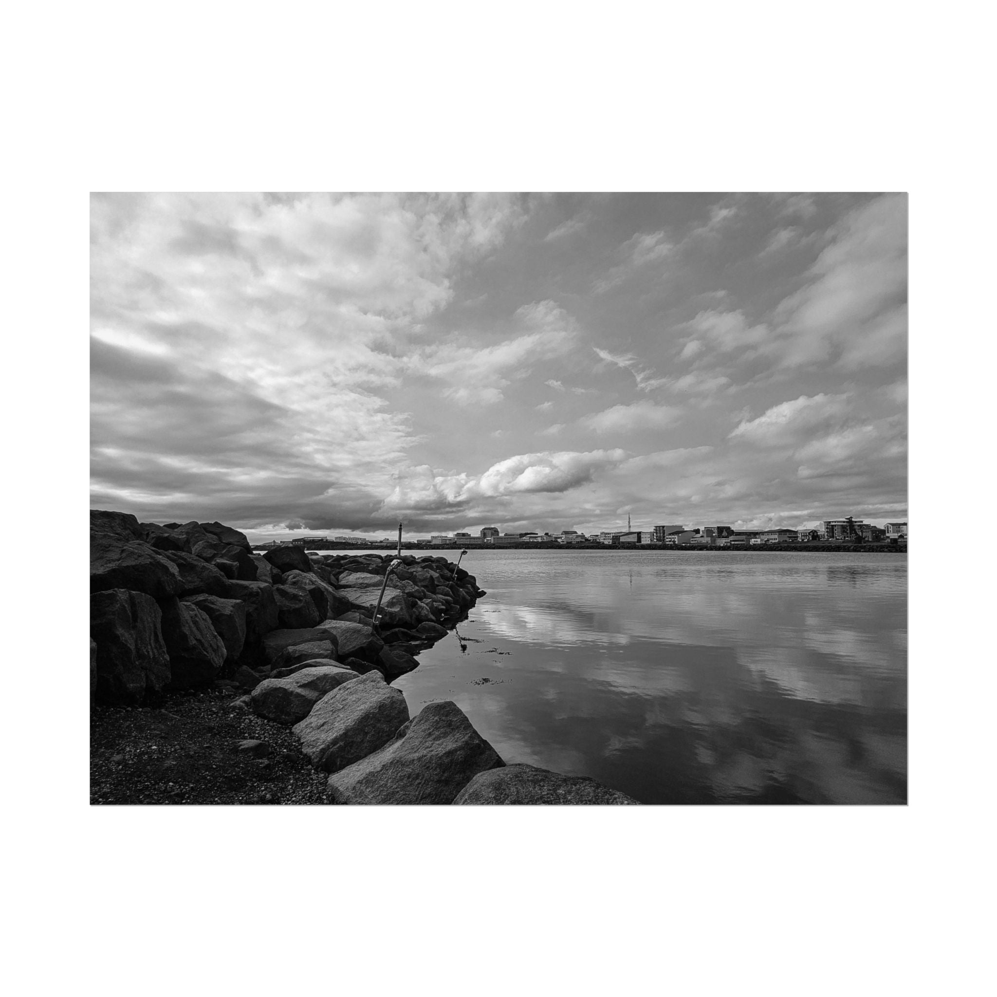 Iceland Black and White Landscape Rolled Poster by Rosetta Creative Boutique, Minimalist Wall Art, Home Decor, Nature Photography, Aesthetic Gift, Modern Room Decor - Rosetta Creative Boutique