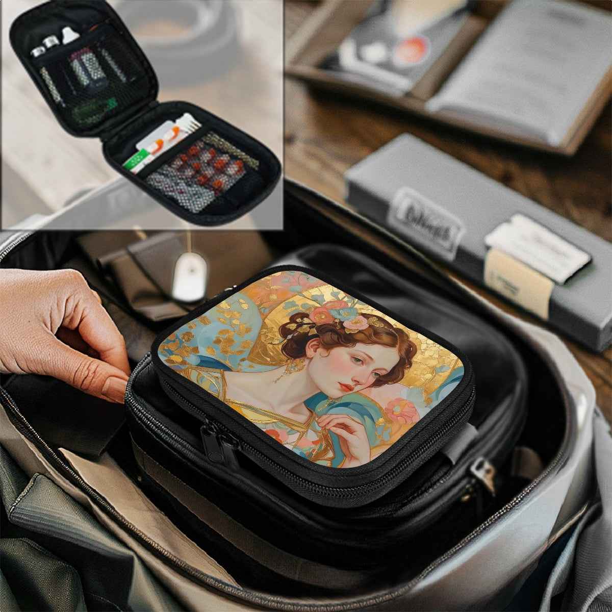 Klimt Style Travel Medicine Kit - Exclusive Sublimation Printed Bag by Rosetta Creative Boutique - Rosetta Creative Boutique