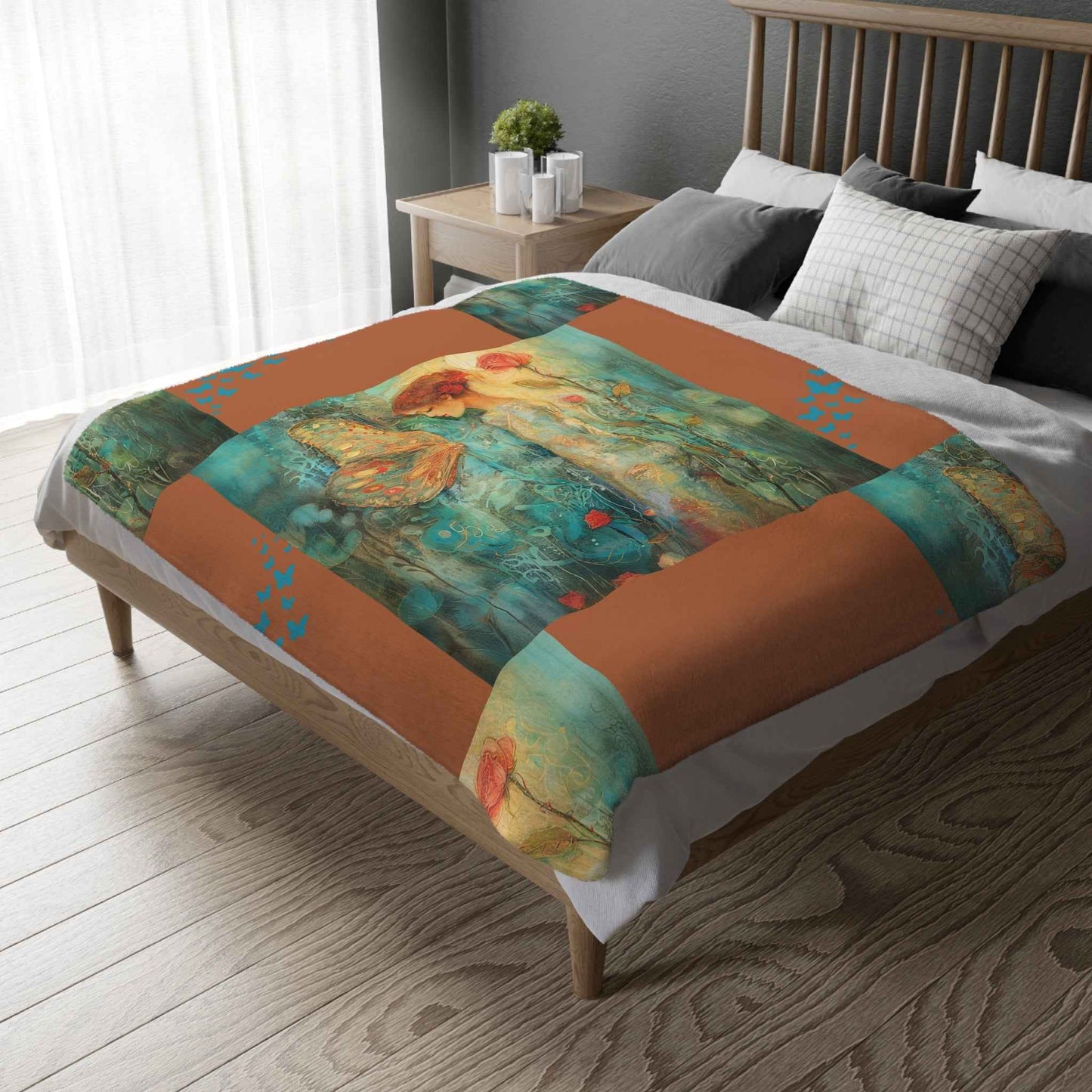 Artistic Butterfly Velveteen Blanket - Cozy, Two-Sided Microfiber Throw