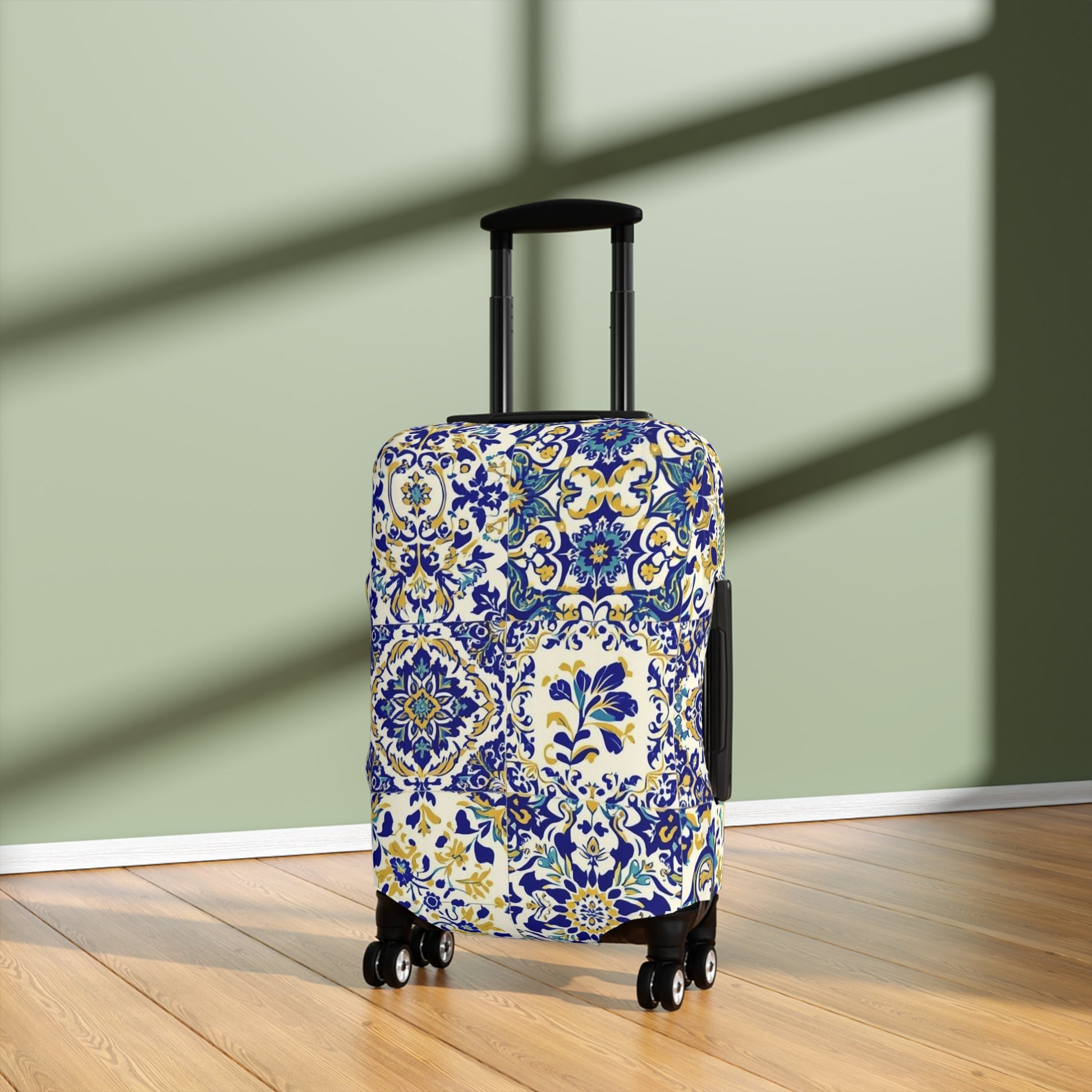 Luggage Cover Travel Accessory Floral Sicilian Design - Rosetta Creative Boutique