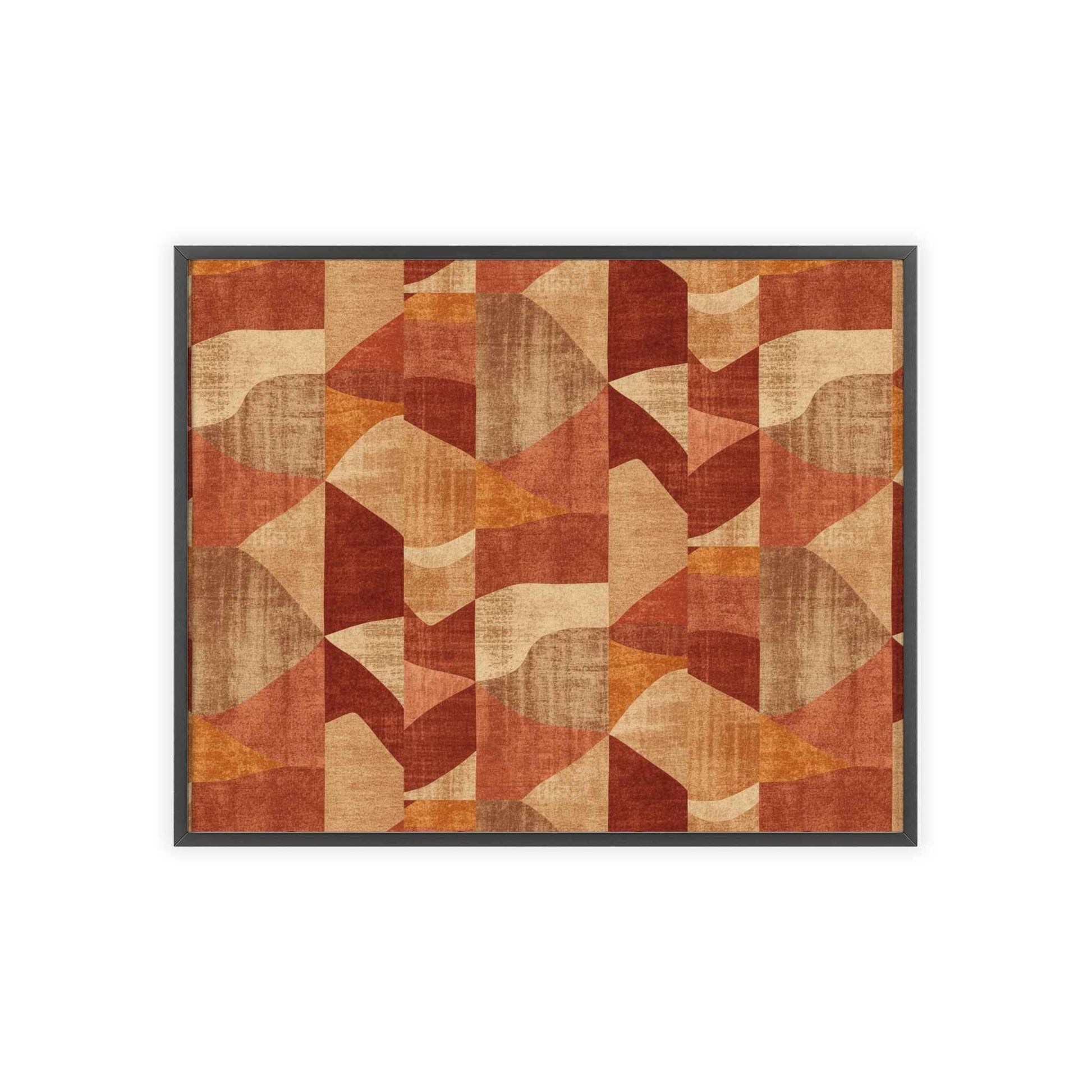 Faux Retro Geometric Poster with Wooden Frame