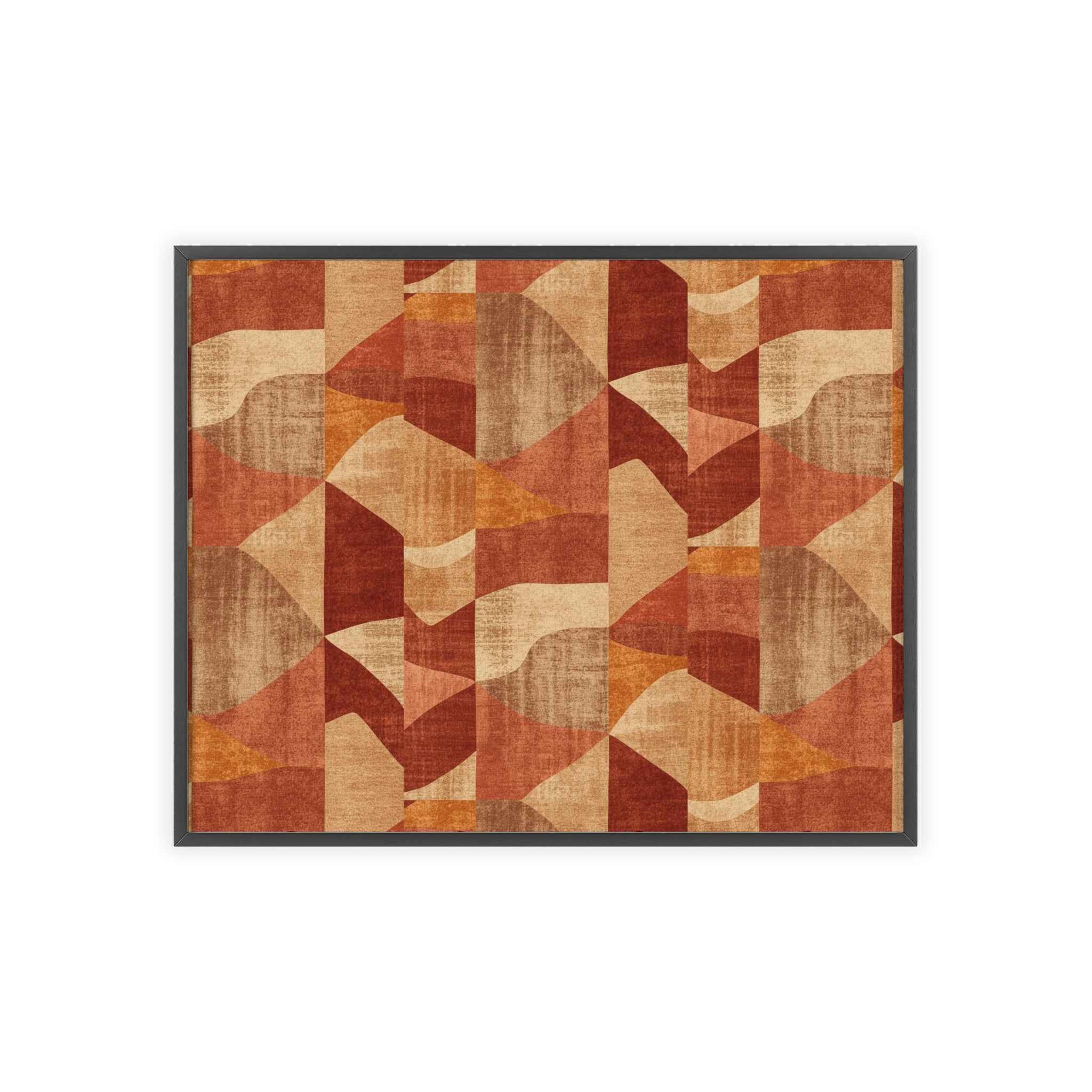 Faux Retro Geometric Poster with Wooden Frame